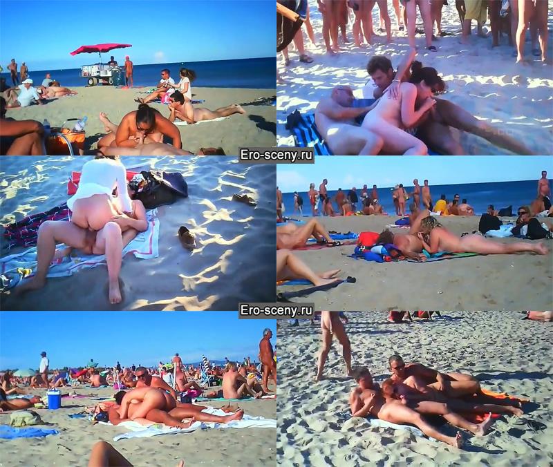 Групповые оргии нудистов на пляже